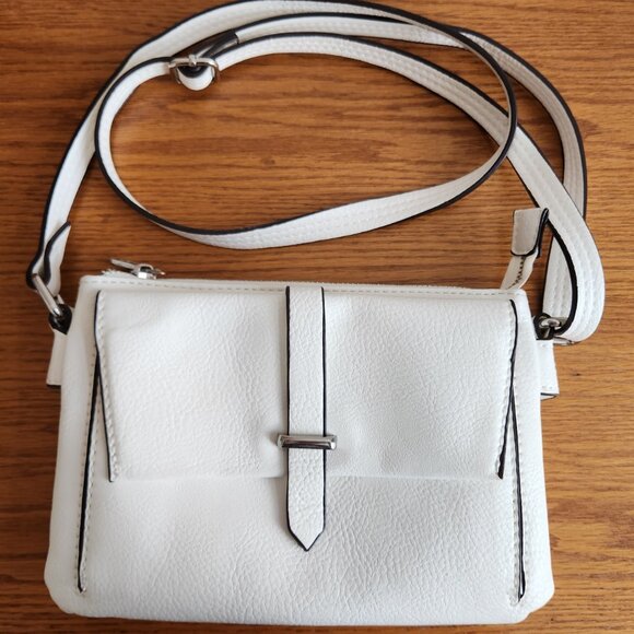 NATURALIZER 100% PU FAUX  WHITE LEATHER CROSSBODY BAG - Picture 2 of 9